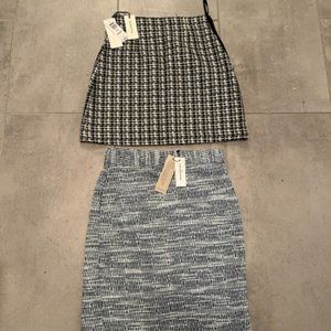 Banana Republic  Blue & White Tweed Silk Skirt